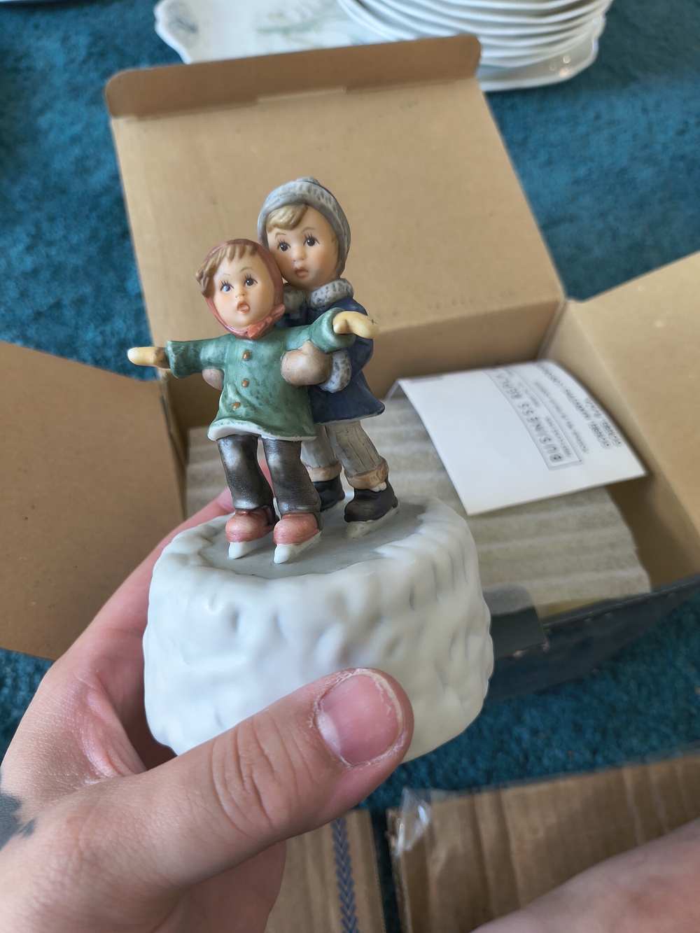 Goebel Collectible Music Box - White & Green Label
